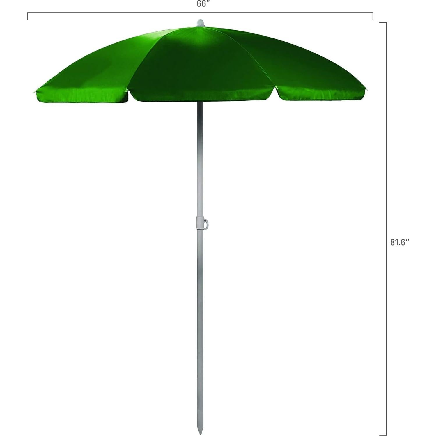 ONIVA - a Picnic Time Brand Outdoor Canopy Sunshade Beach Umbrella 5.5' - Small Patio Umbrella - Beach Chair Umbrella, (Hunter Green)