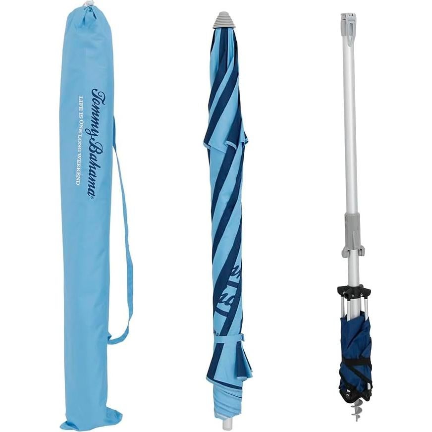 Paraguas de Playa Tommy Bahama 2.13 m Telescópico Azul