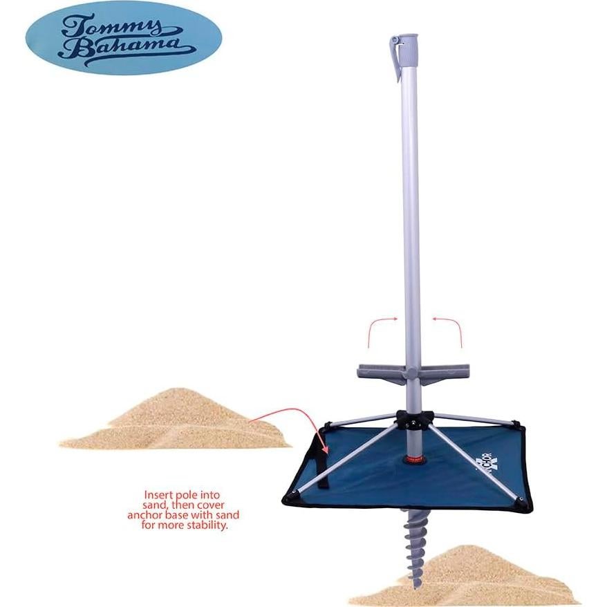 Paraguas de Playa Tommy Bahama 2.13 m Telescópico Azul