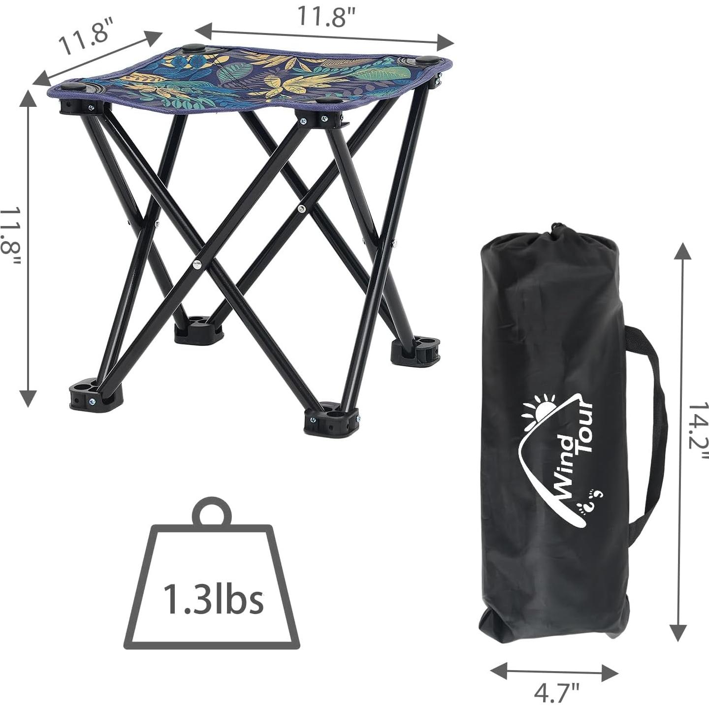 Silla de Camping Plegable Wind Tour Azul 30cm Ligera