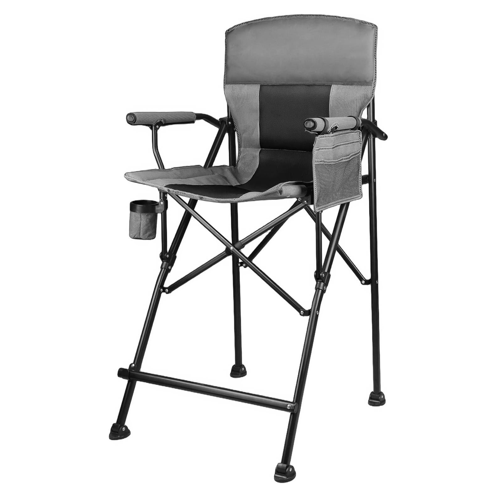 Silla de Camping Alta LANMOUNTAIN Plegable Soporta 158 kg