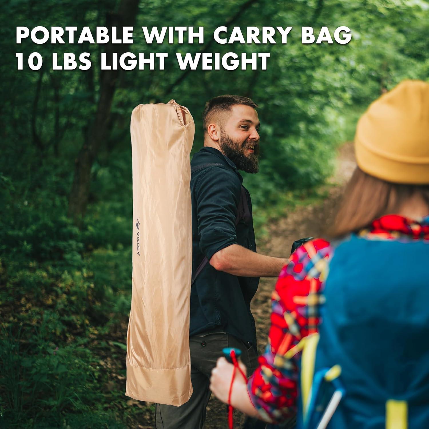 Silla de Camping Reclinable VILLEY Beige Plegable 150 kg