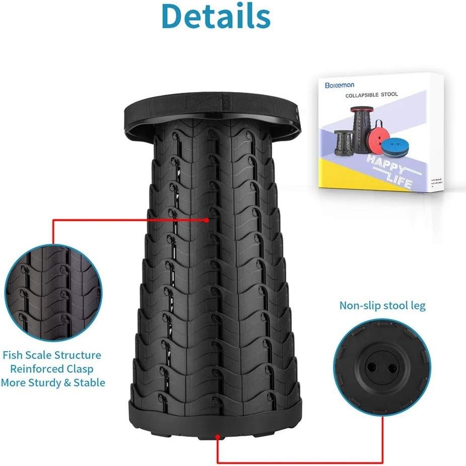 Taburete Plegable Boreeman Telescópico 181kg Negro