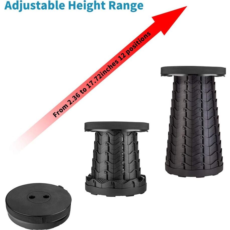 Taburete Plegable Boreeman Telescópico 181kg Negro