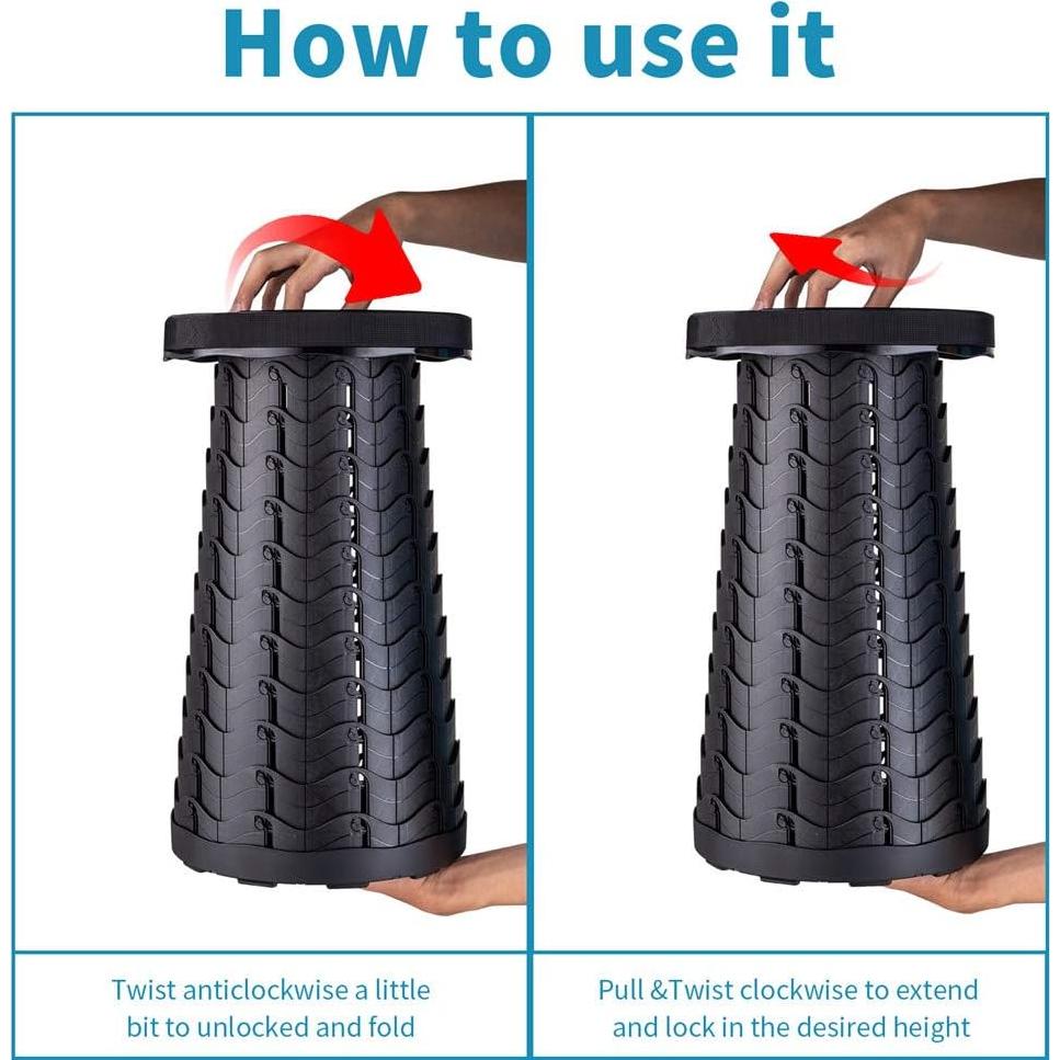 Taburete Plegable Boreeman Telescópico 181kg Negro