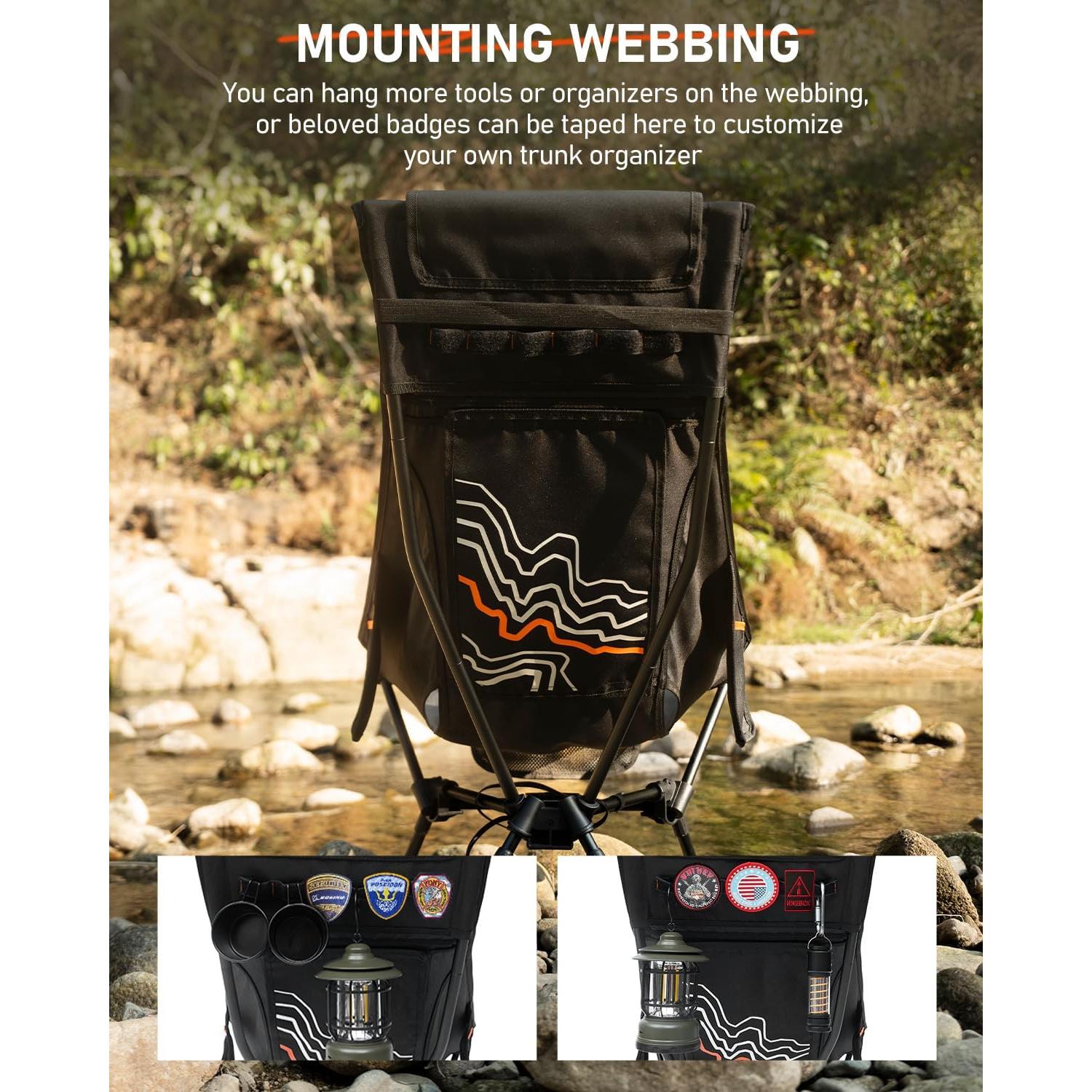 Silla de Camping NOVSIGHT Plegable Naranja con Reposacabezas