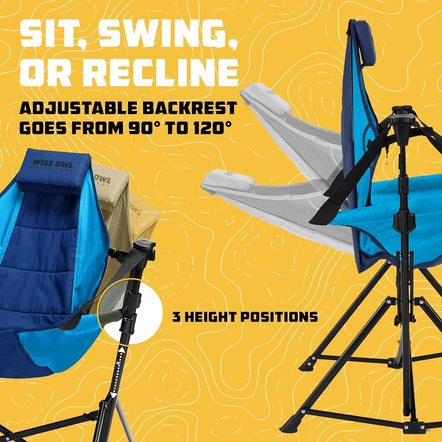 Silla Hamaca Plegable Wise Owl Outfitters Azul 136 kg