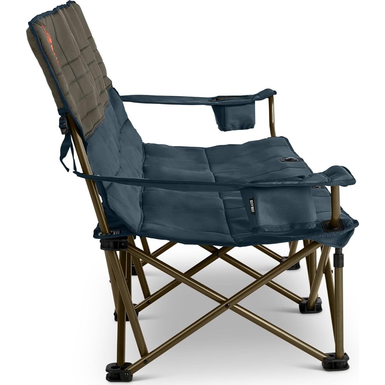 Kelty Lowdown Couch - 3 Person Capacity Camping Chair, Extra Large and Sturdy Bench for Campsites, Soccer Games, and Backyard Parties (Dark Shadow/Midnight Navy)
