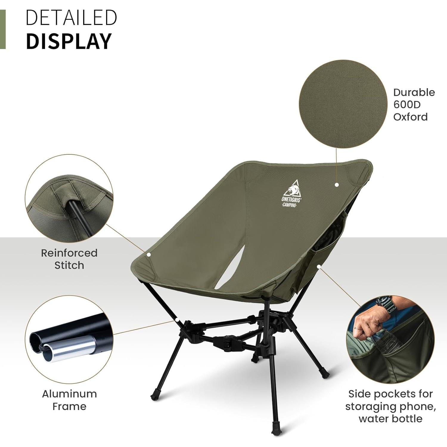 Silla de Camping Plegable OneTigris Tigerblade Verde 150kg