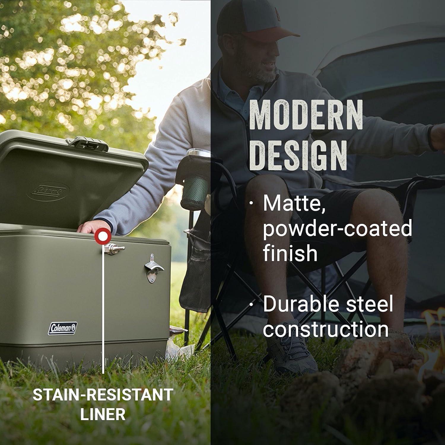 Enfriador Portátil Coleman Reunion 54qt Acero Resistente a Fugas