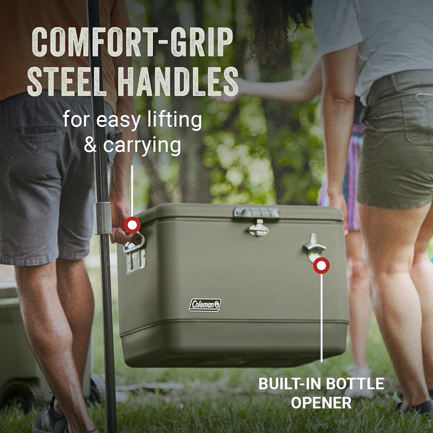 Enfriador Portátil Coleman Reunion 54qt Acero Resistente a Fugas