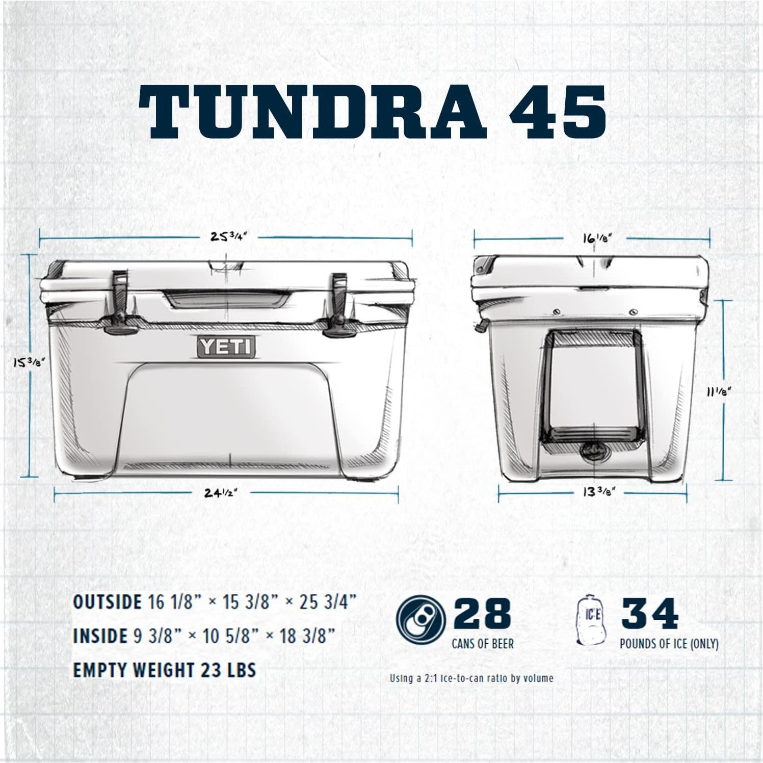 Cooler YETI Tundra 45 Blanco - 45 Cuartos, Portátil, Aislamiento