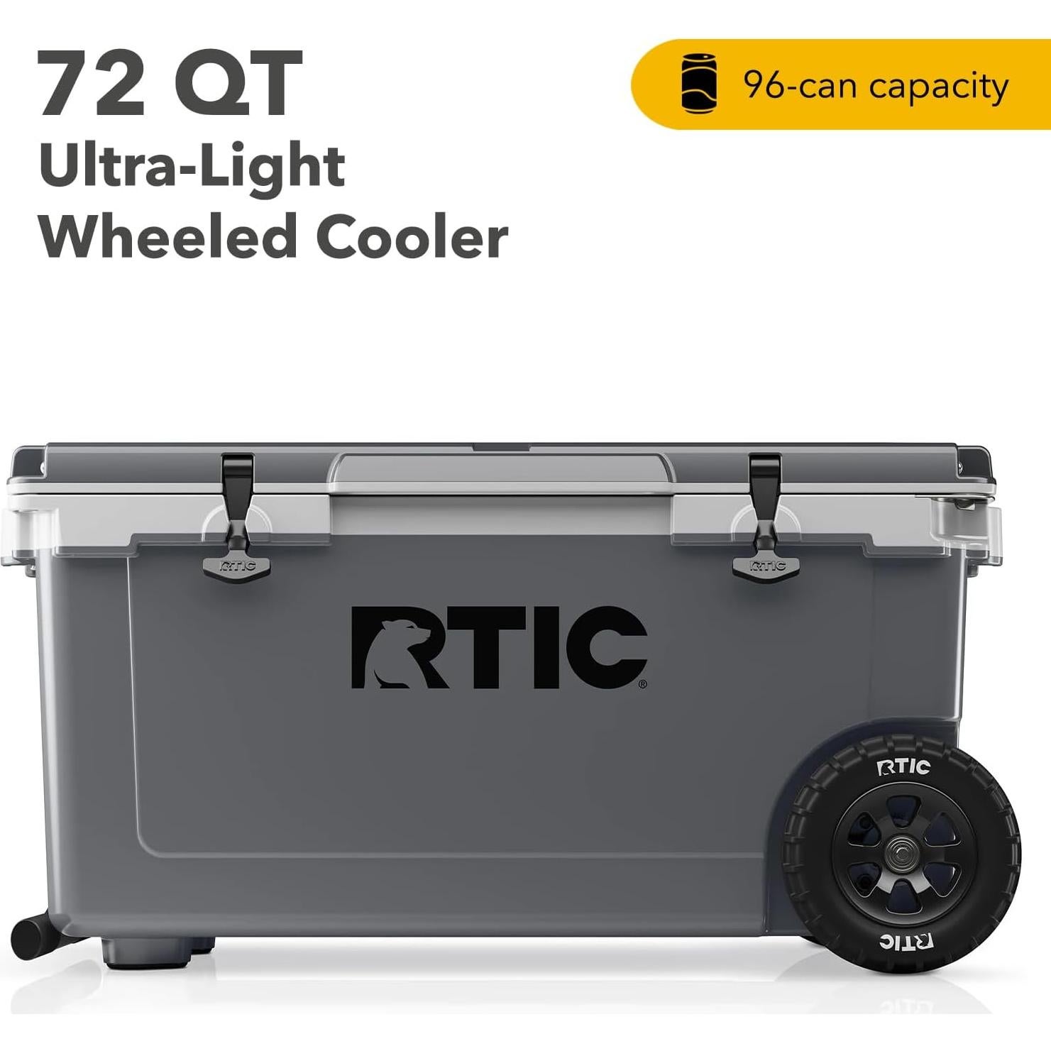 Enfriador RTIC 72 QT Ultra-Ligero con Ruedas Aislado