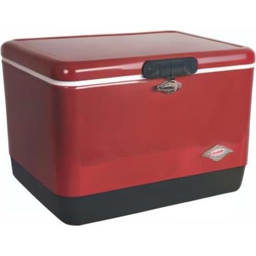 Nevera portátil Coleman 54QT Acero Inoxidable Roja