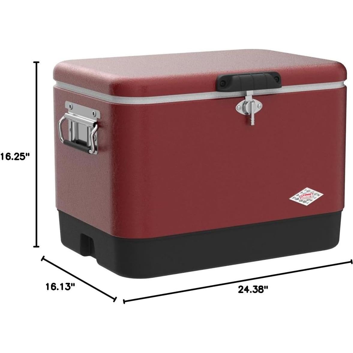 Nevera portátil Coleman 54QT Acero Inoxidable Roja