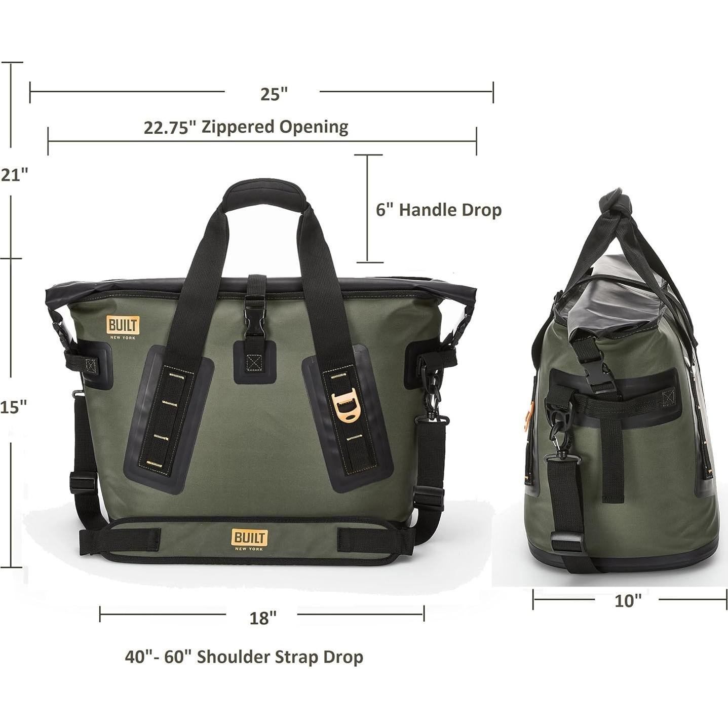 Enfriador Portátil Suave Grande Built Oliva 19L Aislado