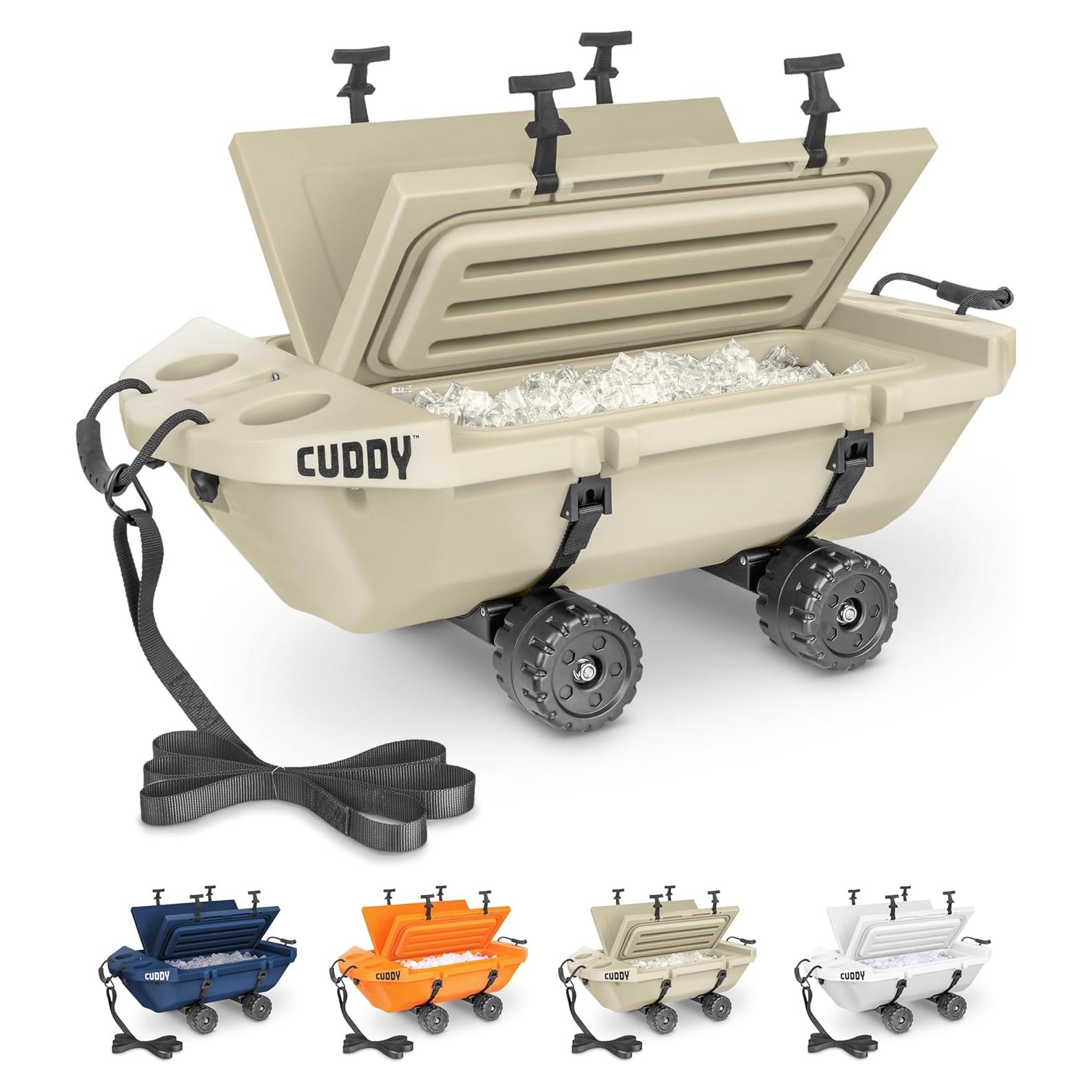 Enfriador Anfibio CUDDY 40QT con Ruedas GoSports Beige