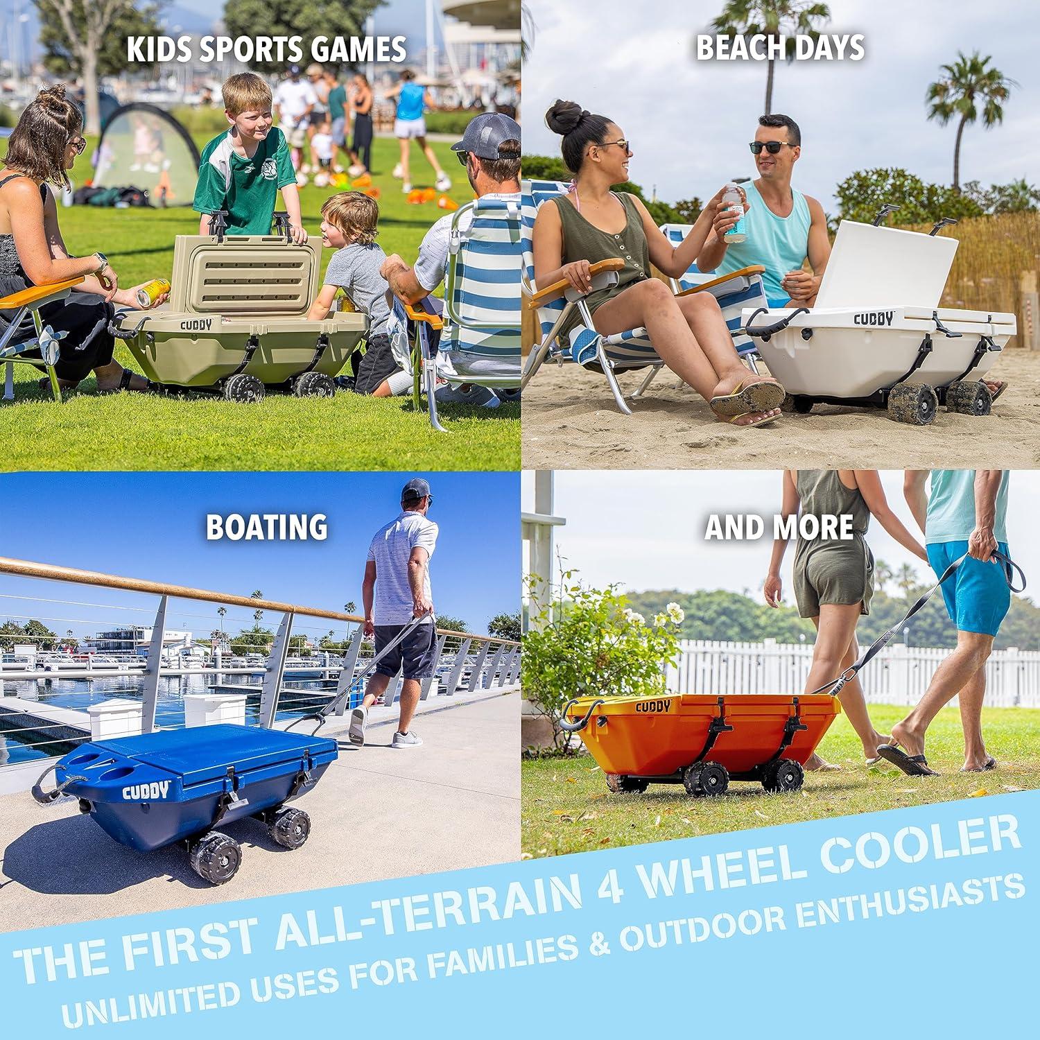 Enfriador Anfibio CUDDY 40QT con Ruedas GoSports Beige