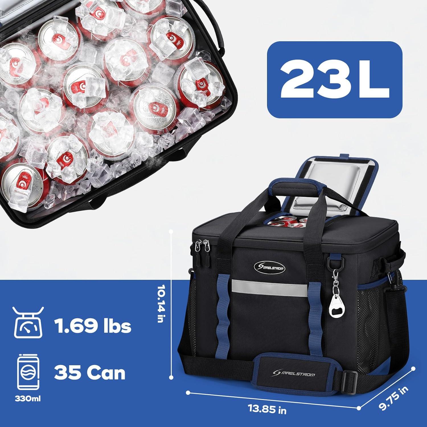 Bolsa Enfriador Suave Maelstrom 23L Negro para Camping y Playa