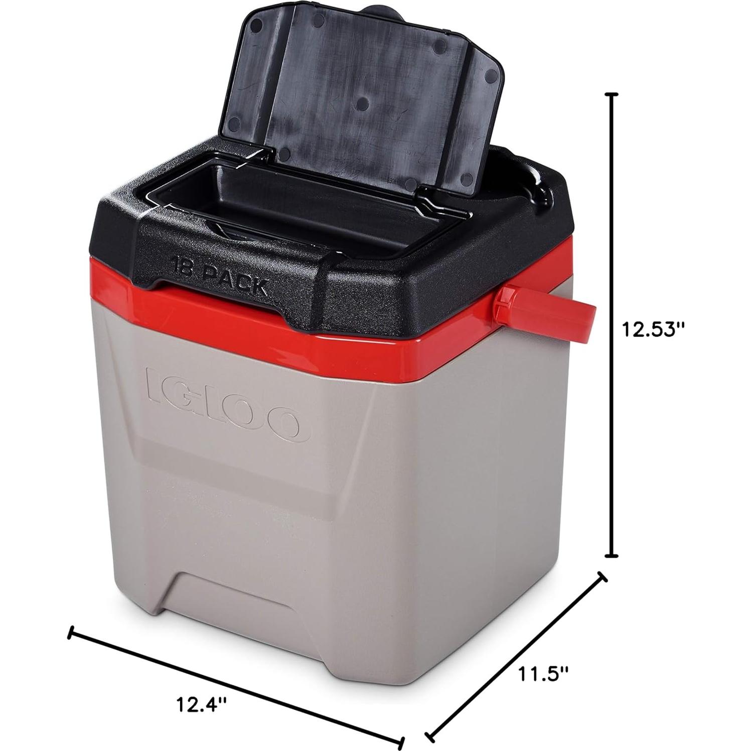 Enfriador Igloo Quantum 12 Qt Arenisca/Rojo/Negro Aislado