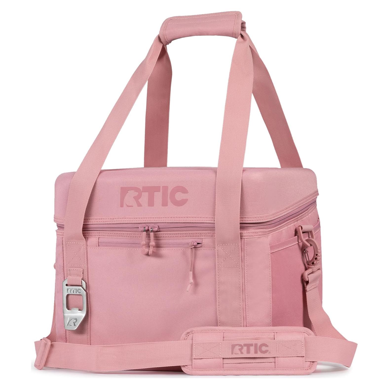 Enfriador portátil RTIC 28 latas aislado rosa para camping