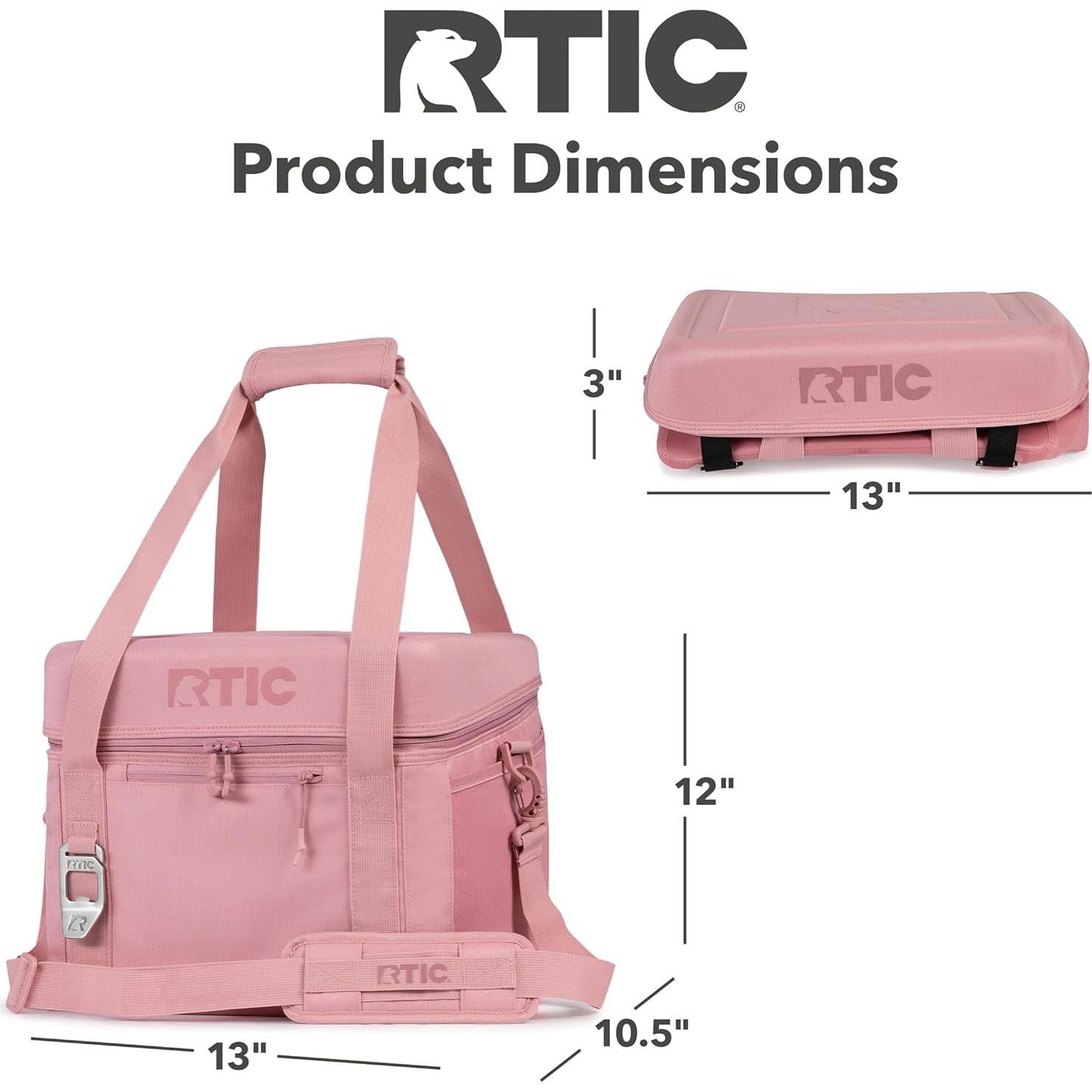 Enfriador portátil RTIC 28 latas aislado rosa para camping