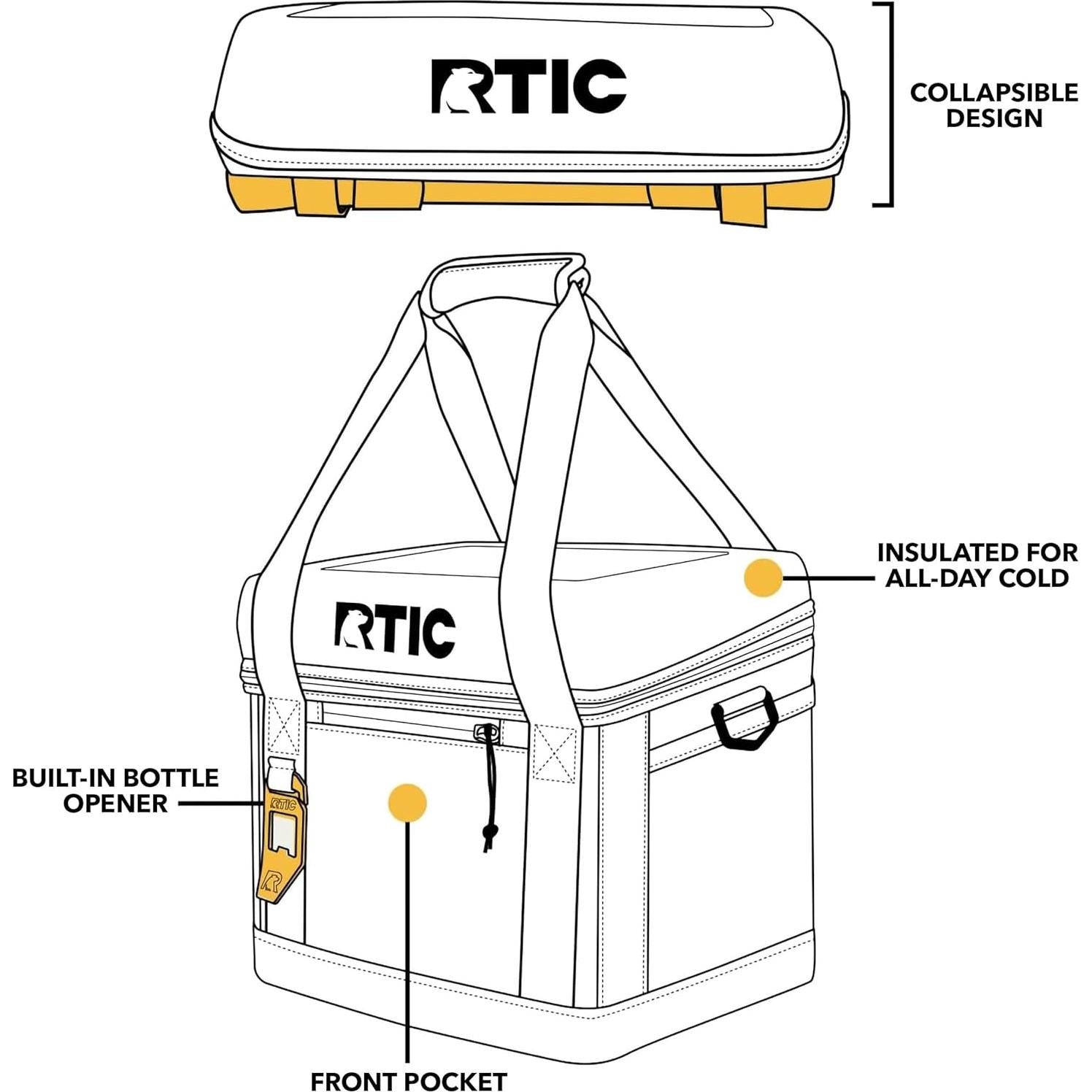 Enfriador portátil RTIC 28 latas aislado rosa para camping