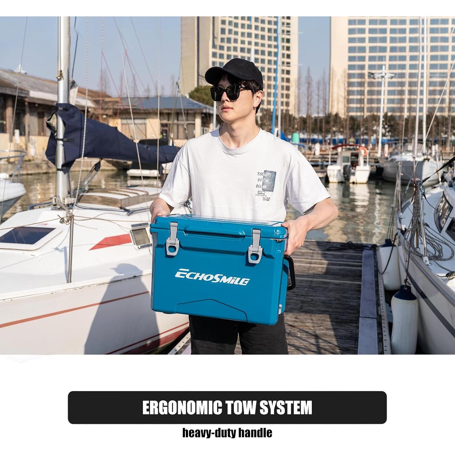 Nevera Rotomoldeada EchoSmile 25QT Azul - Aislamiento Térmico