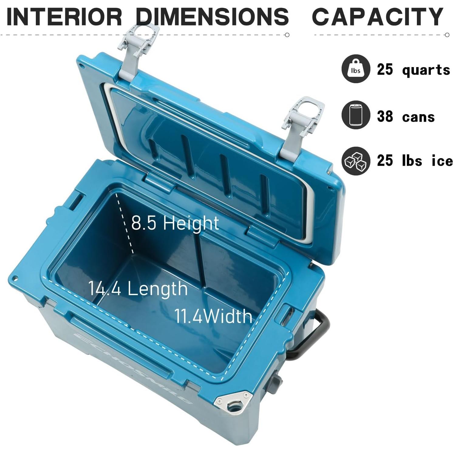 Nevera Rotomoldeada EchoSmile 25QT Azul - Aislamiento Térmico