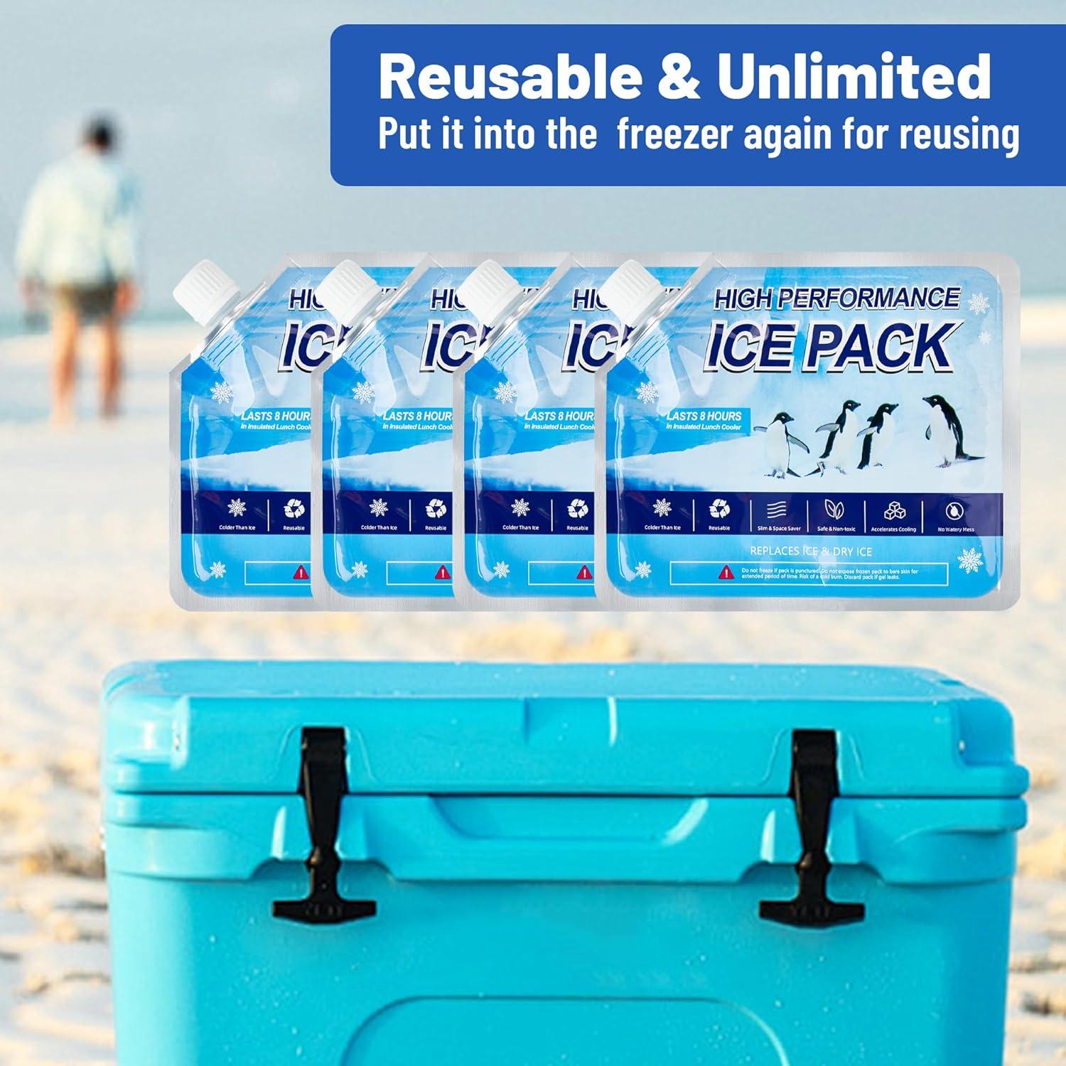 Paquetes de Hielo Reutilizables Omoojee 4 Unidades 18.8x15.7cm