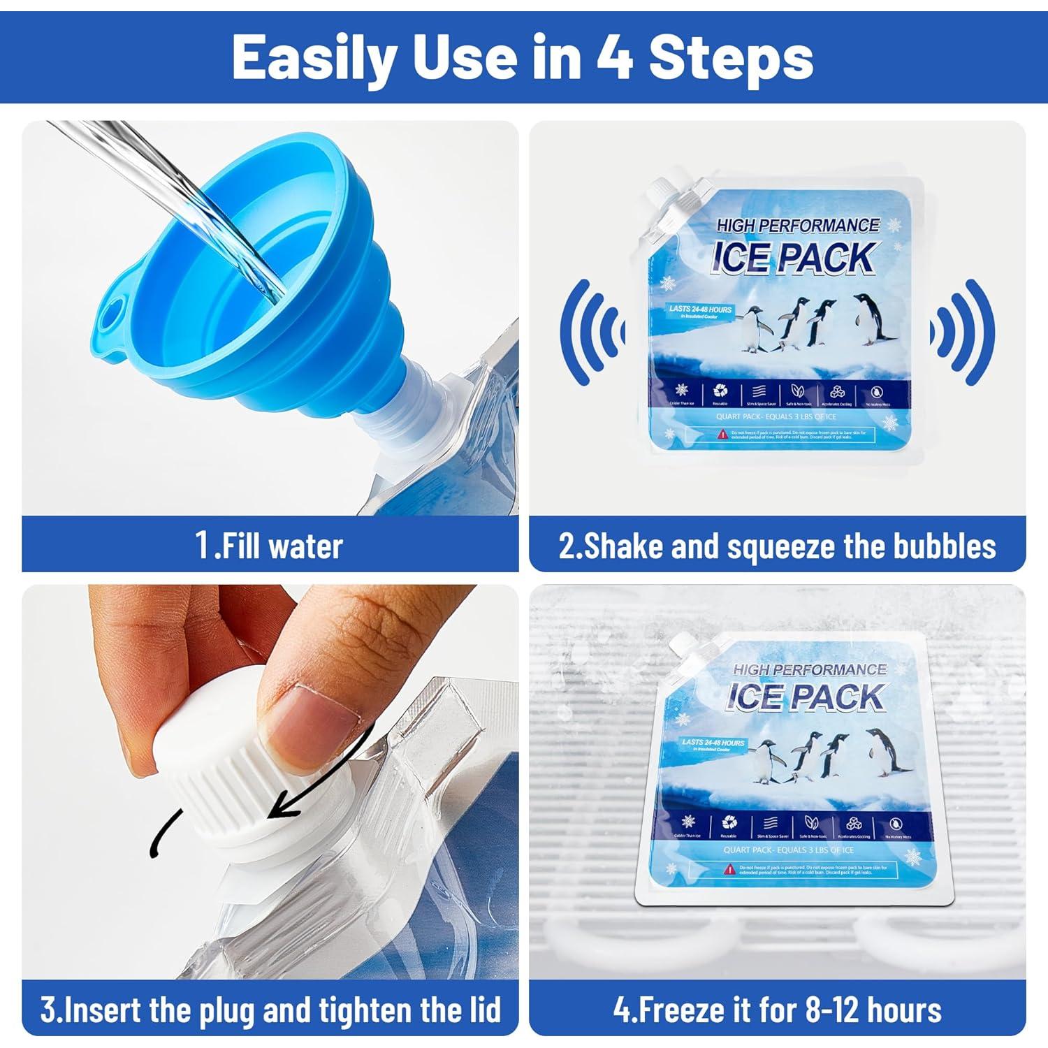 Paquetes de Hielo Reutilizables Omoojee 4 Unidades 18.8x15.7cm