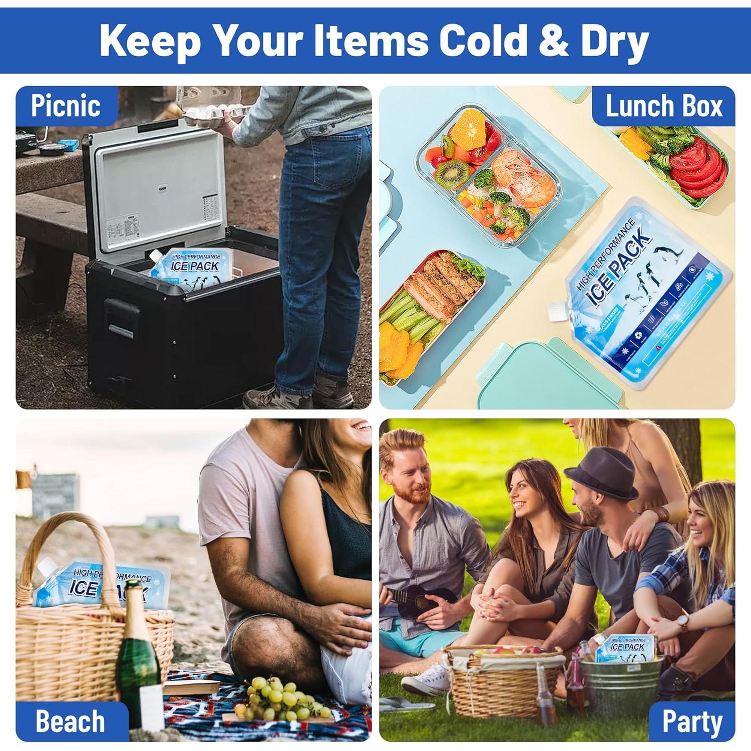 Paquetes de Hielo Reutilizables Omoojee 4 Unidades 18.8x15.7cm