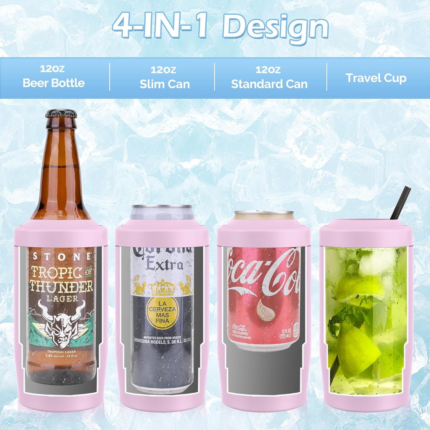 Enfriador de Latas 4 en 1 MoreFeel Rosa Acero Inoxidable