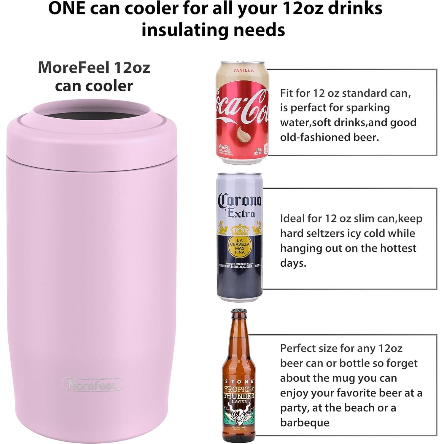 Enfriador de Latas 4 en 1 MoreFeel Rosa Acero Inoxidable