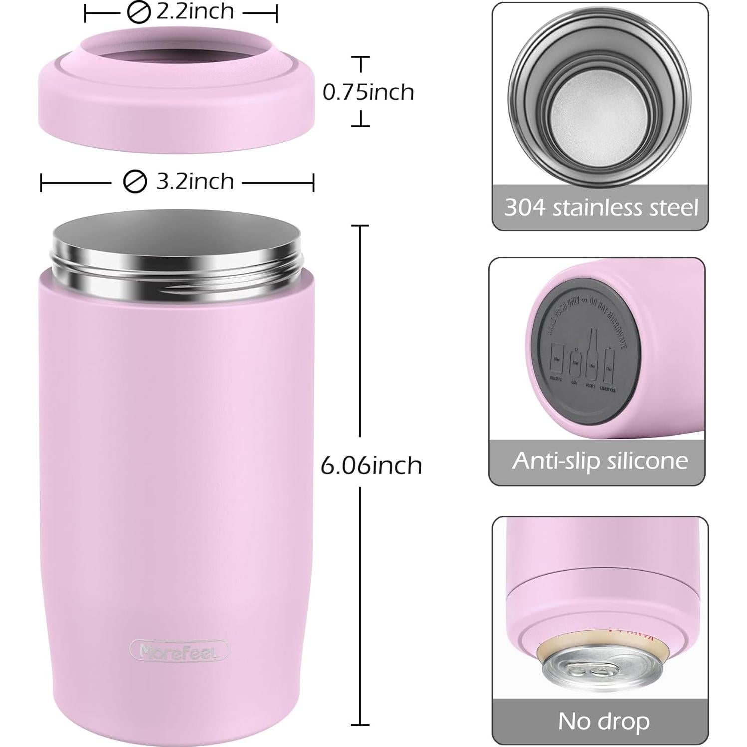 Enfriador de Latas 4 en 1 MoreFeel Rosa Acero Inoxidable