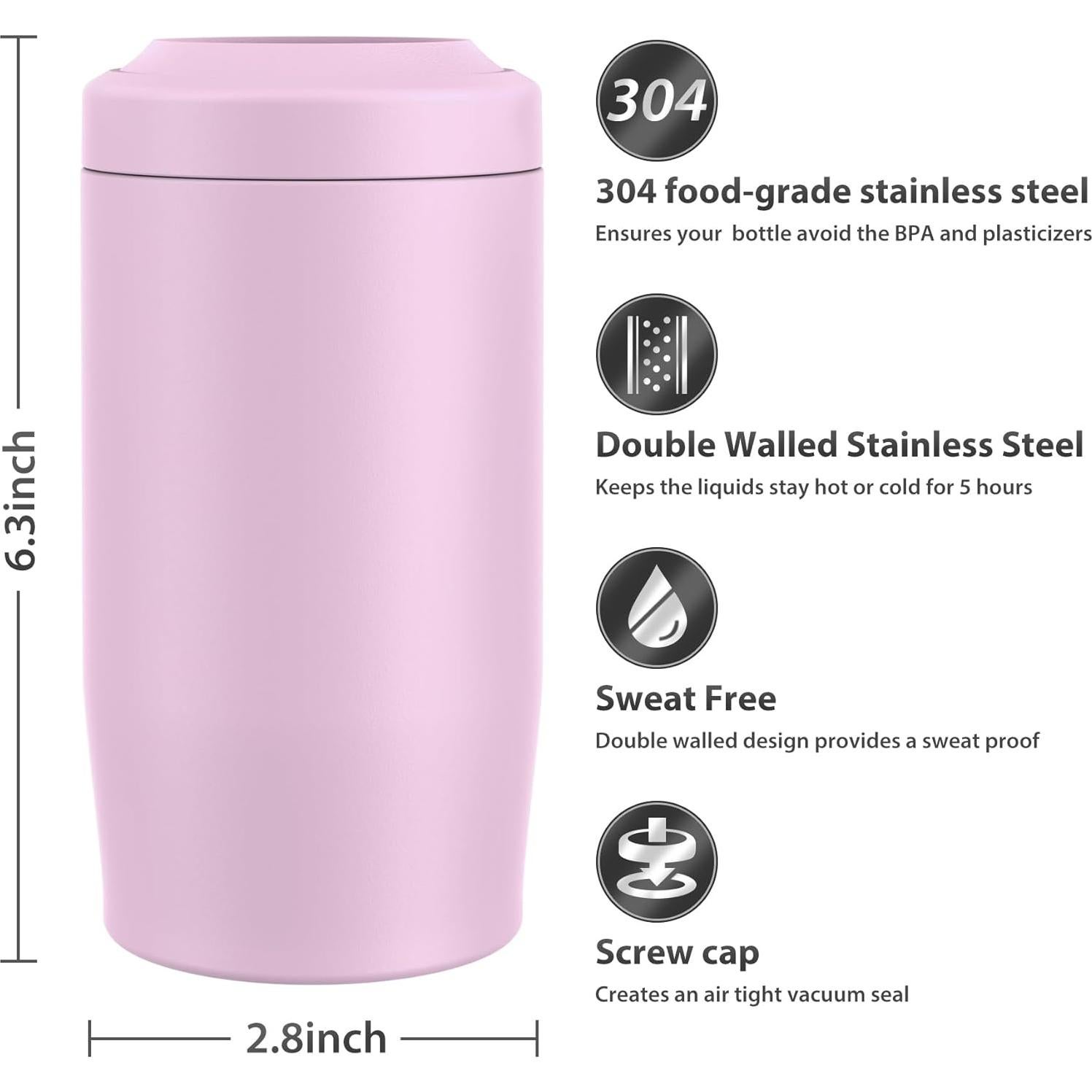 Enfriador de Latas 4 en 1 MoreFeel Rosa Acero Inoxidable