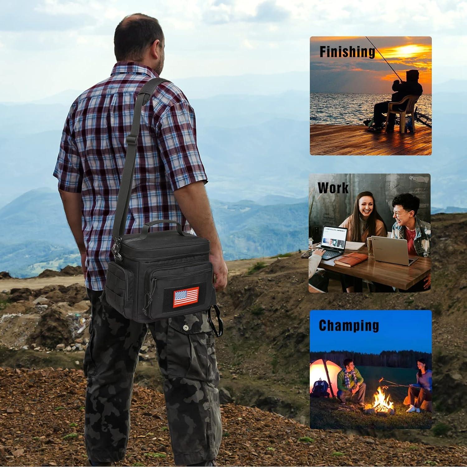 Bolsa de Almuerzo Táctica ATRIPACK Negra Aislada 12.3L