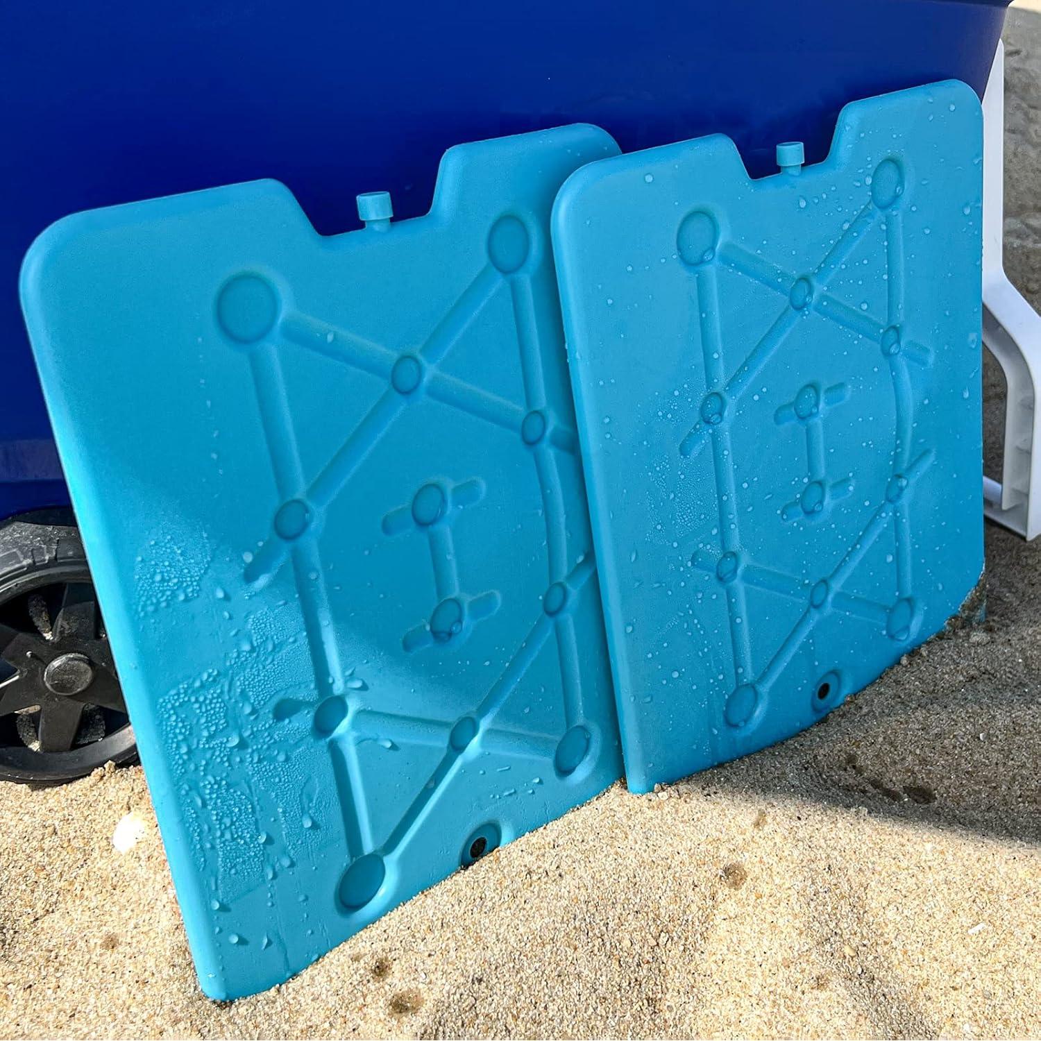 XXL Ice Packs for Coolers – 2 lb Reusable Slim Freezer Packs, Long-Lasting Dry Ice Alternative for Cooler Bags, 13×10 Inch, Fast Freeze (-5 °C), Available in Multiple Pack Quantities