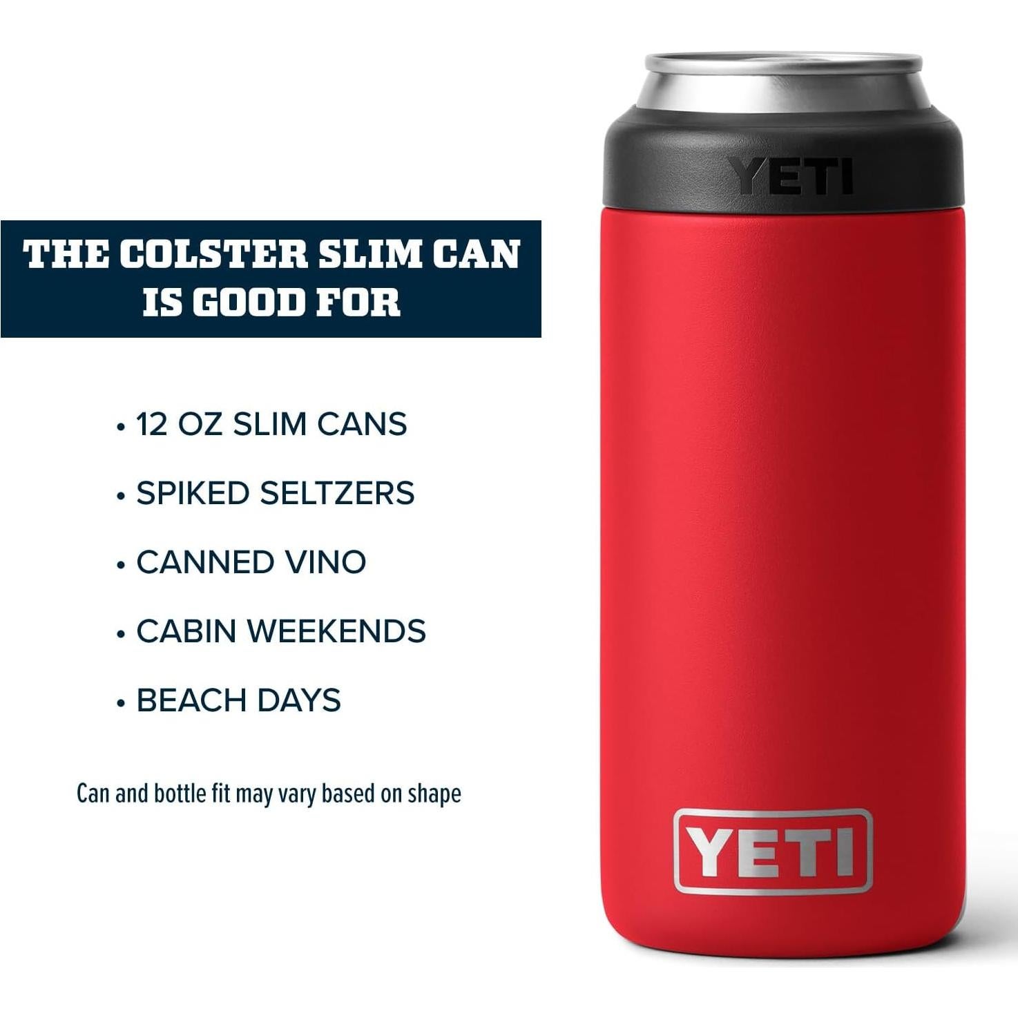 YETI Colster Slim 12 oz Aislante para Latas de Seltzer Rojo
