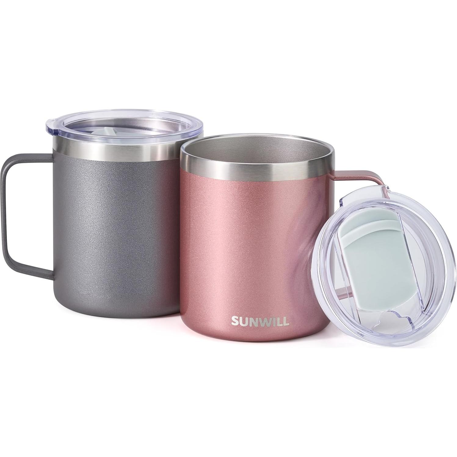 Taza de Café Aislada SUNWILL 414 ml Doble Pared Paquete de 2