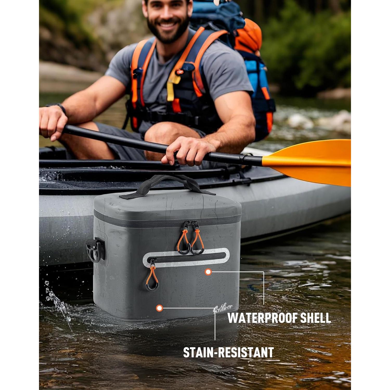 Soft-Sided Cooler Bag, 7/16/30 Can Portable Ice Chest Box, Waterproof, Leak-Proof, Insulated Cooler for Lunch, Beach, Drink, Beverage, Travel, Camping, Picnic