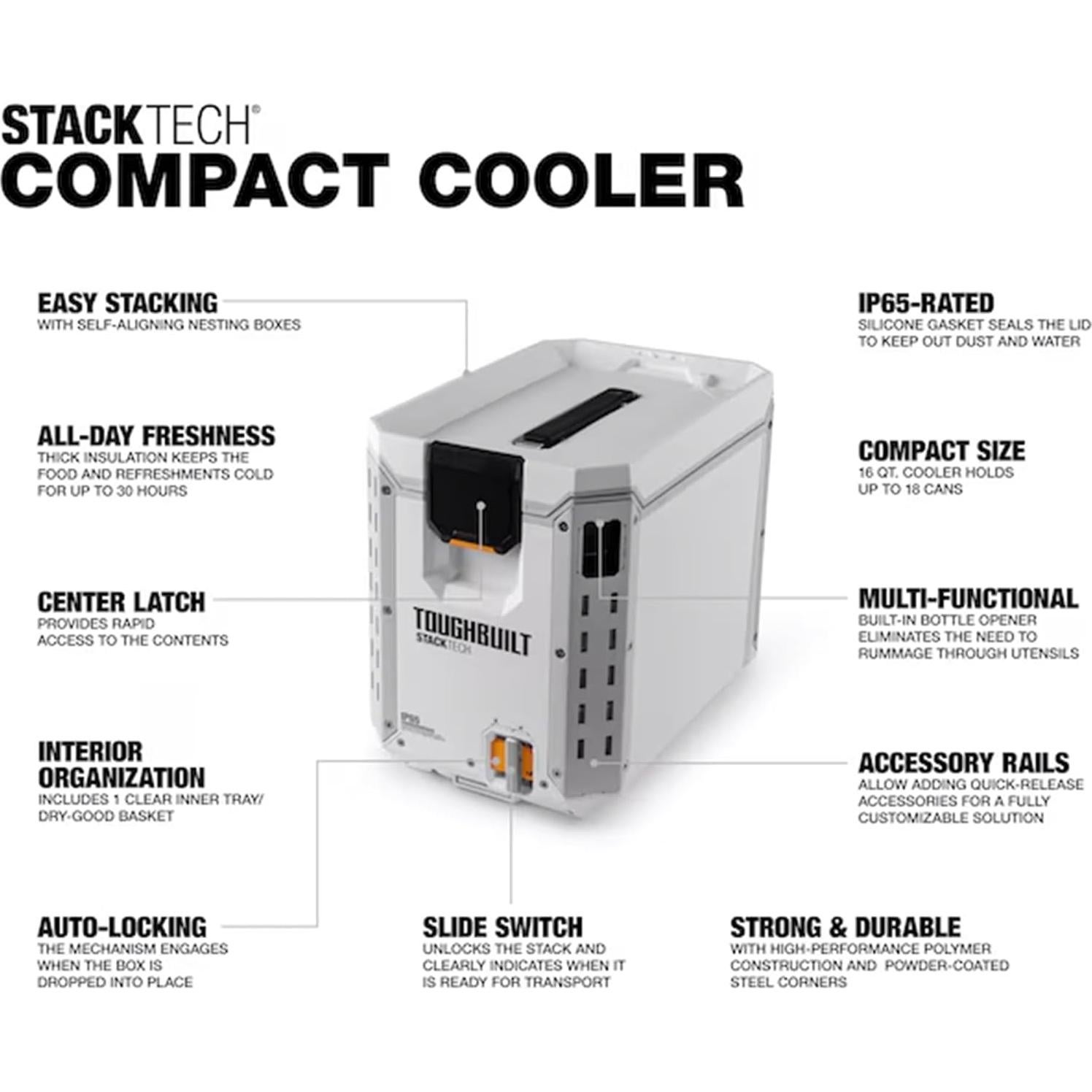 Nevera Compacta ToughBuilt 15.14 L con Aislamiento Grueso