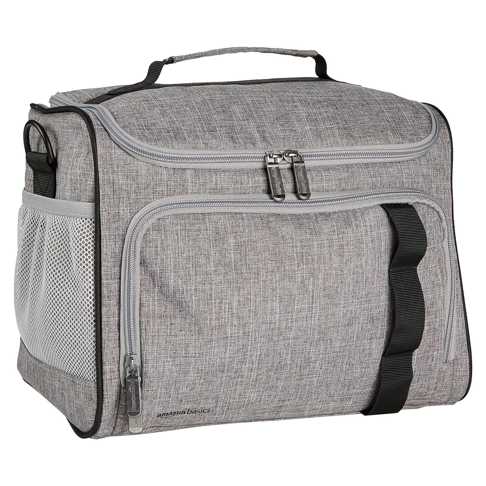 Bolsa Enfriadora Aislada Amazon Basics 24 Latas Gris