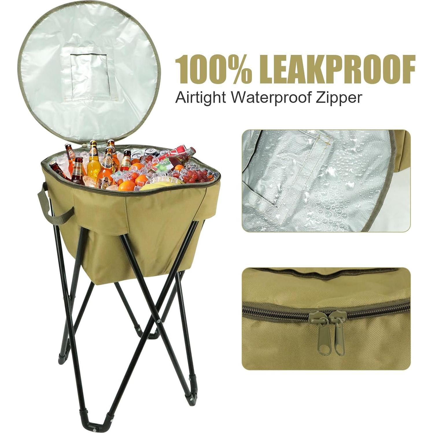 Bolsa de Enfriador Plegable Xyuee Grande 43.9x26.9cm Caqui