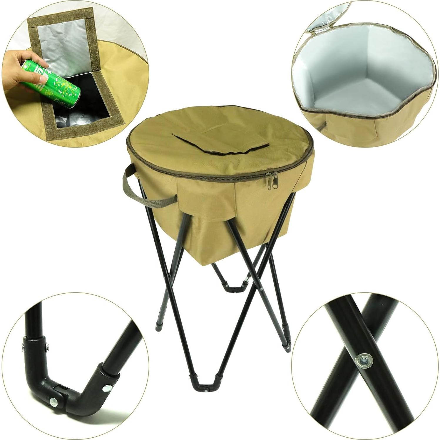 Bolsa de Enfriador Plegable Xyuee Grande 43.9x26.9cm Caqui