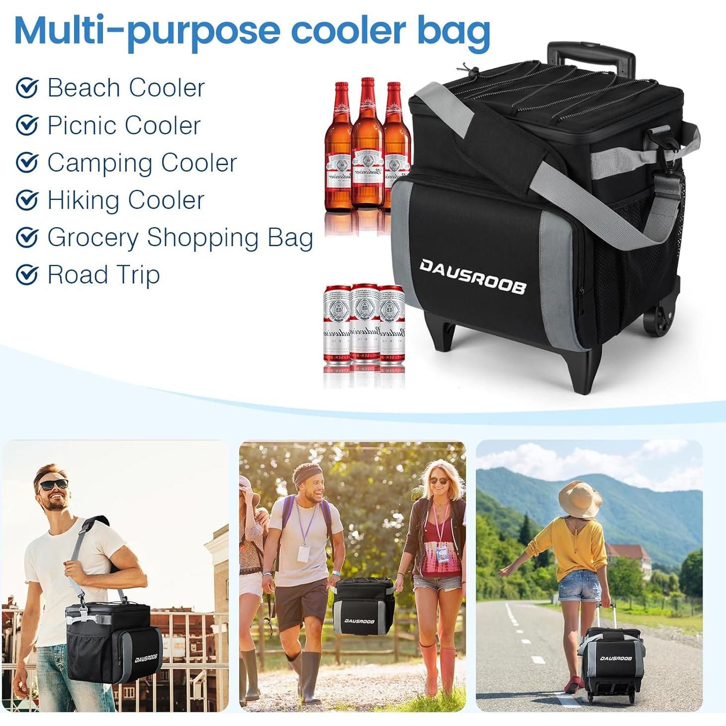 Enfriador Rodante DAUSROOB 28L Aislado y a Prueba de Fugas