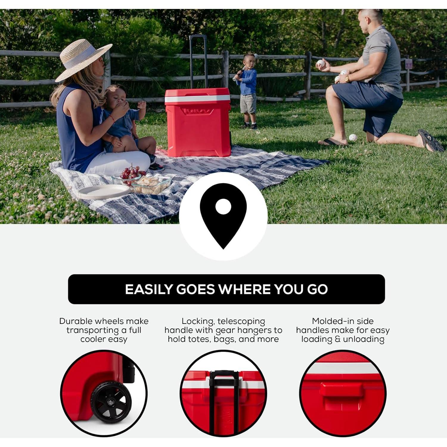 Nevera Portátil Igloo Perfil II 28 Qt Aislada con Ruedas