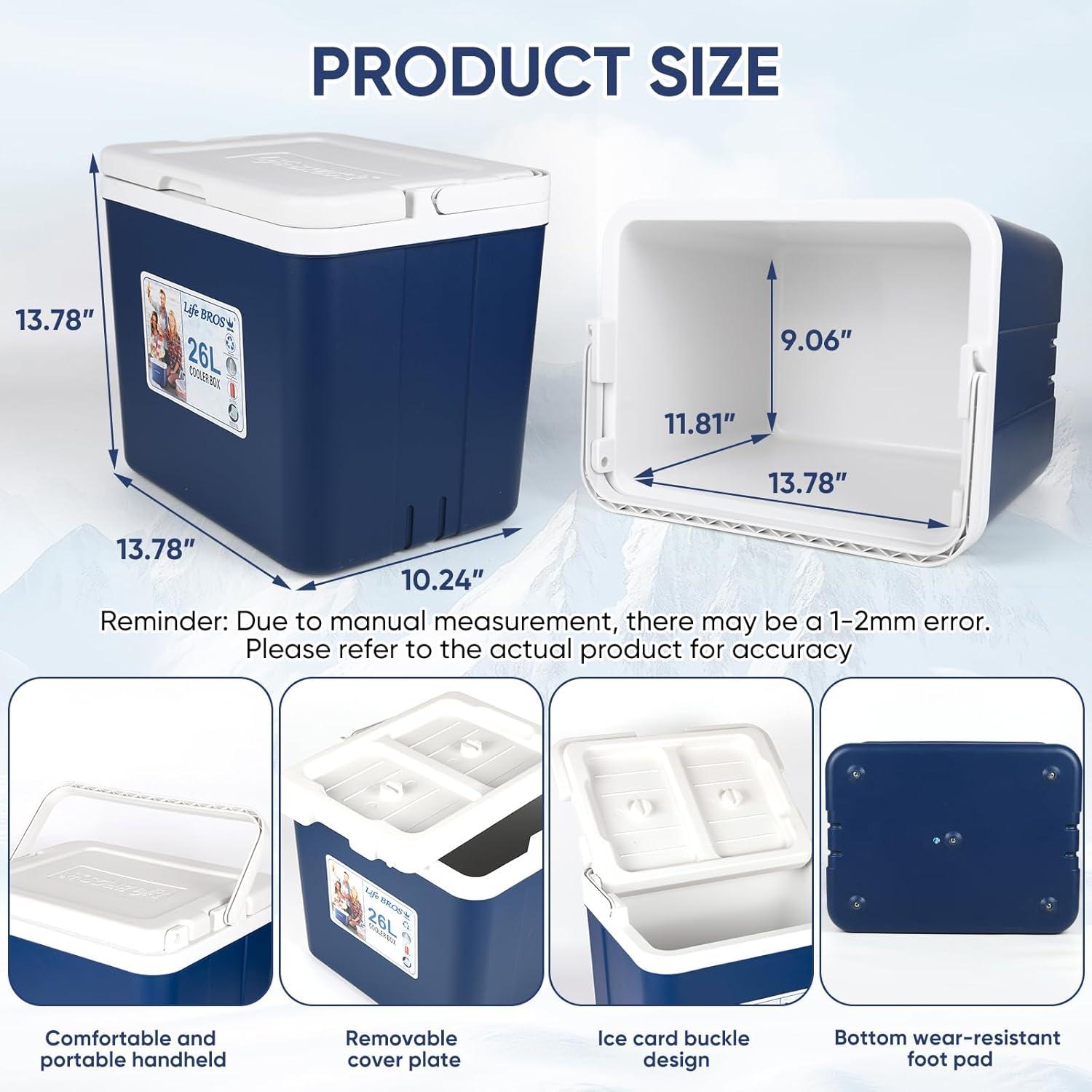 Enfriador Portátil Life BROS 26L Azul Aislado 3 Días