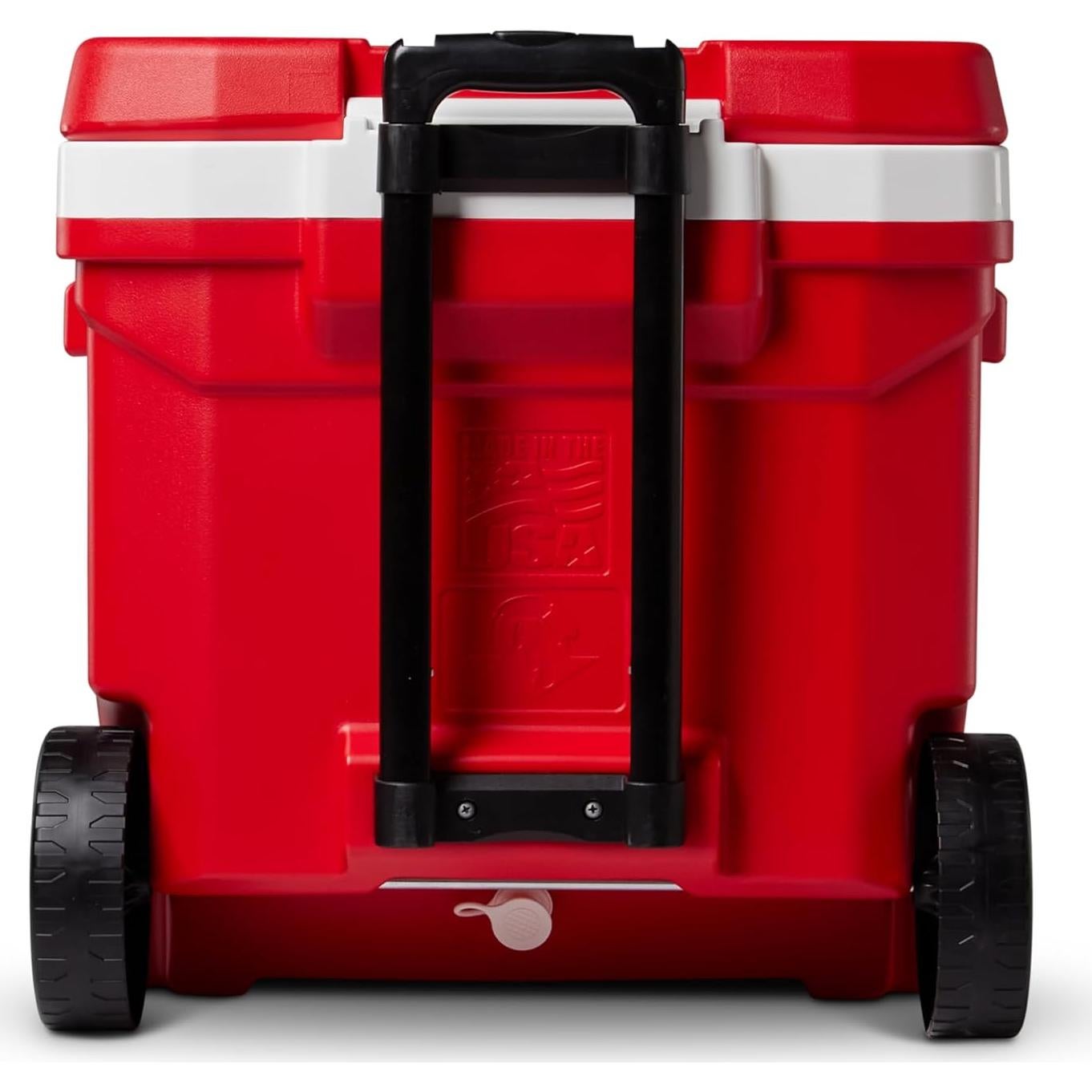Hielera Igloo Perfil Rojo 60 Qt con Ruedas y Mango Telescópico