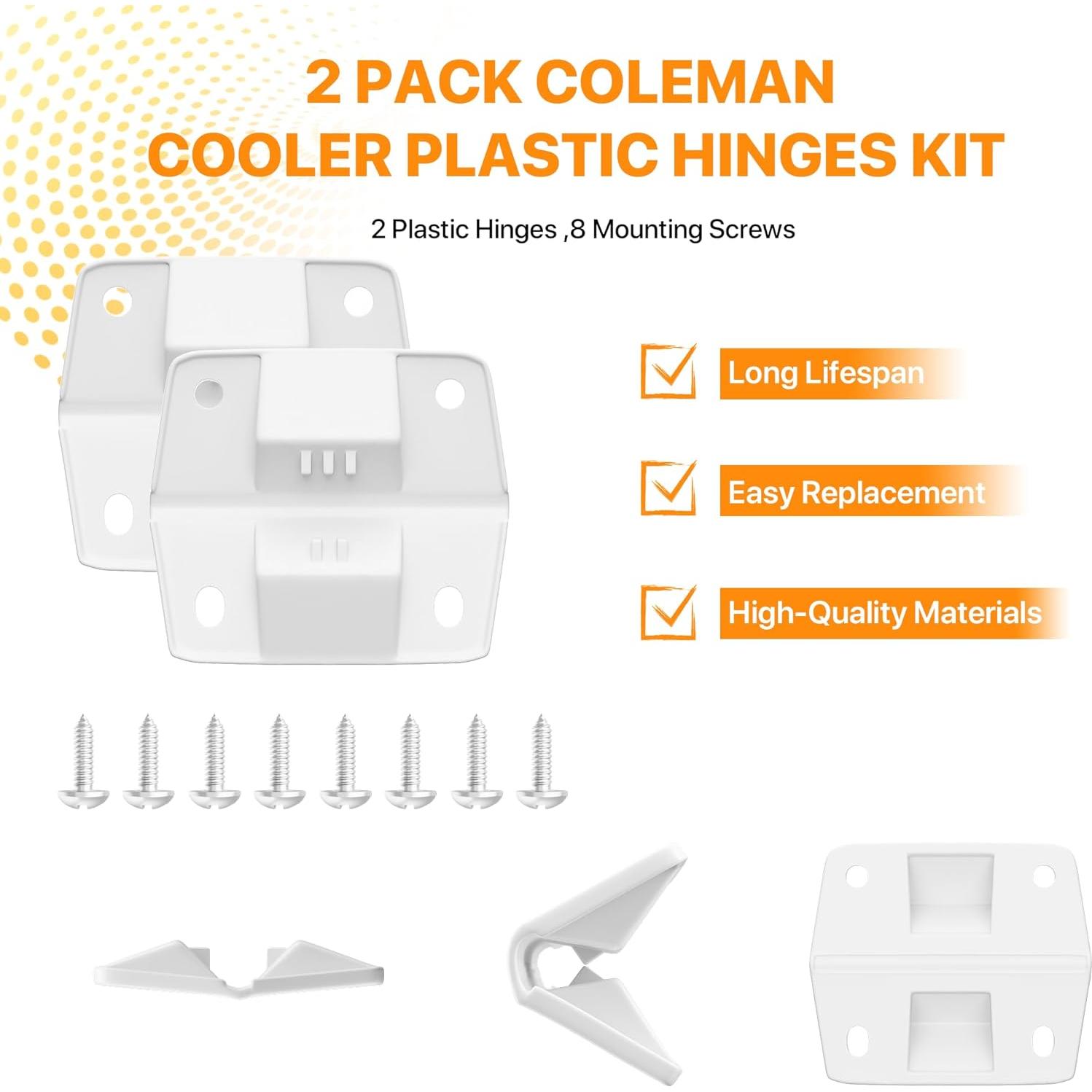 Kit de Bisagras de Plástico LBB-Parts para Enfriadores Coleman - 4 Piezas